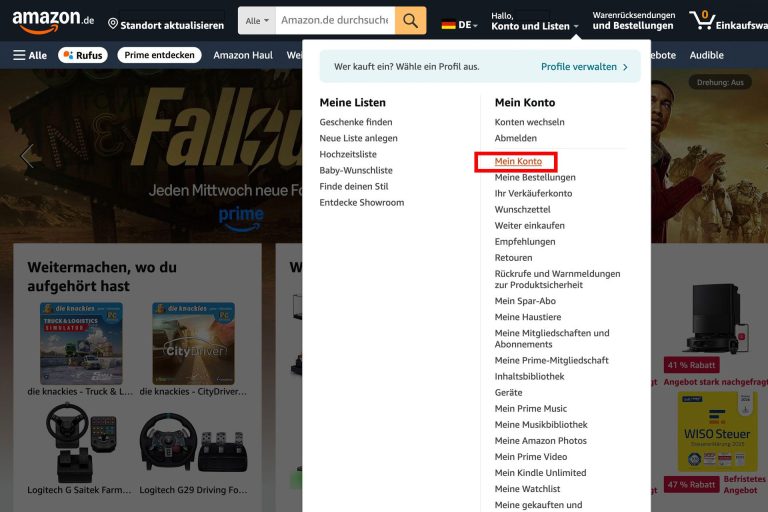 Mein Konto bei Amazon Mein Konto bei Amazon
